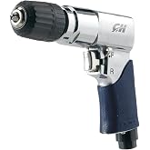 Campbell Hausfeld 3/8-Inch Reversible Air Drill, TL054500AV | Keyless chuck, one-hand reverse switch and comfort grip support drilling in wood and metal with quick bit changes.