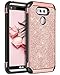 BENTOBEN Compatible with LG V20 Case , Glitter Bling Luxury Slim Fit 2 in 1 Hybrid Hard Cover Laminated with Sparkly Shiny Faux Leather Chrome Phone Case for LG V20(2016 Release), Rose Gold