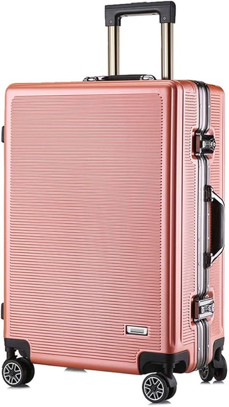 Amazon Co Jp スーツケース Pcストライプ24インチ男性スーツケース特殊形状ボックス税関ロック出張パスワード荷物 6色 週末に スーツケースを運ぶ Color Pink Size 24inch ホーム キッチン