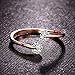 DIFINES Gold Plated Double 0.25ct CZ Tension-mount Adjustable Wedding Band Open Engagement Rings, Gift for Woman/Girl Love, Thanks, Christmas, New Year