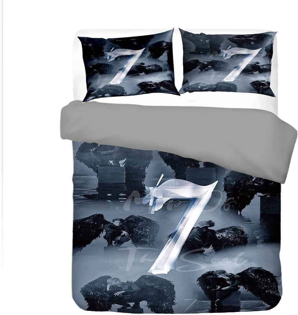 Kpop BTS Map of The Soul 7 Bedding Set New Album Soft Microfiber Duvet Comforter Cover and Pillowcases 3D Novelty Bed Set Twin Full Queen King Size (1,Twin -172218)