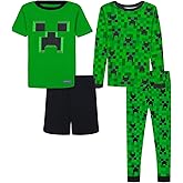 Minecraft boys 4-piece Snug-fit Cotton Pajama Set, Soft & Cute for Kids