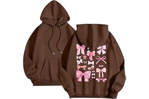 Itsame Pink Palm Puff Hoodies For Teen Girls 2024 Cute Graphic Preppy Sweatshirt Long Sleeve Drawstring Hooded Pullover Tops