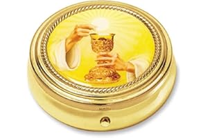 Chalice Pyx Jesus Gold Gild Religious Communion Hospital Church For Hosts 2 1/4 Inch