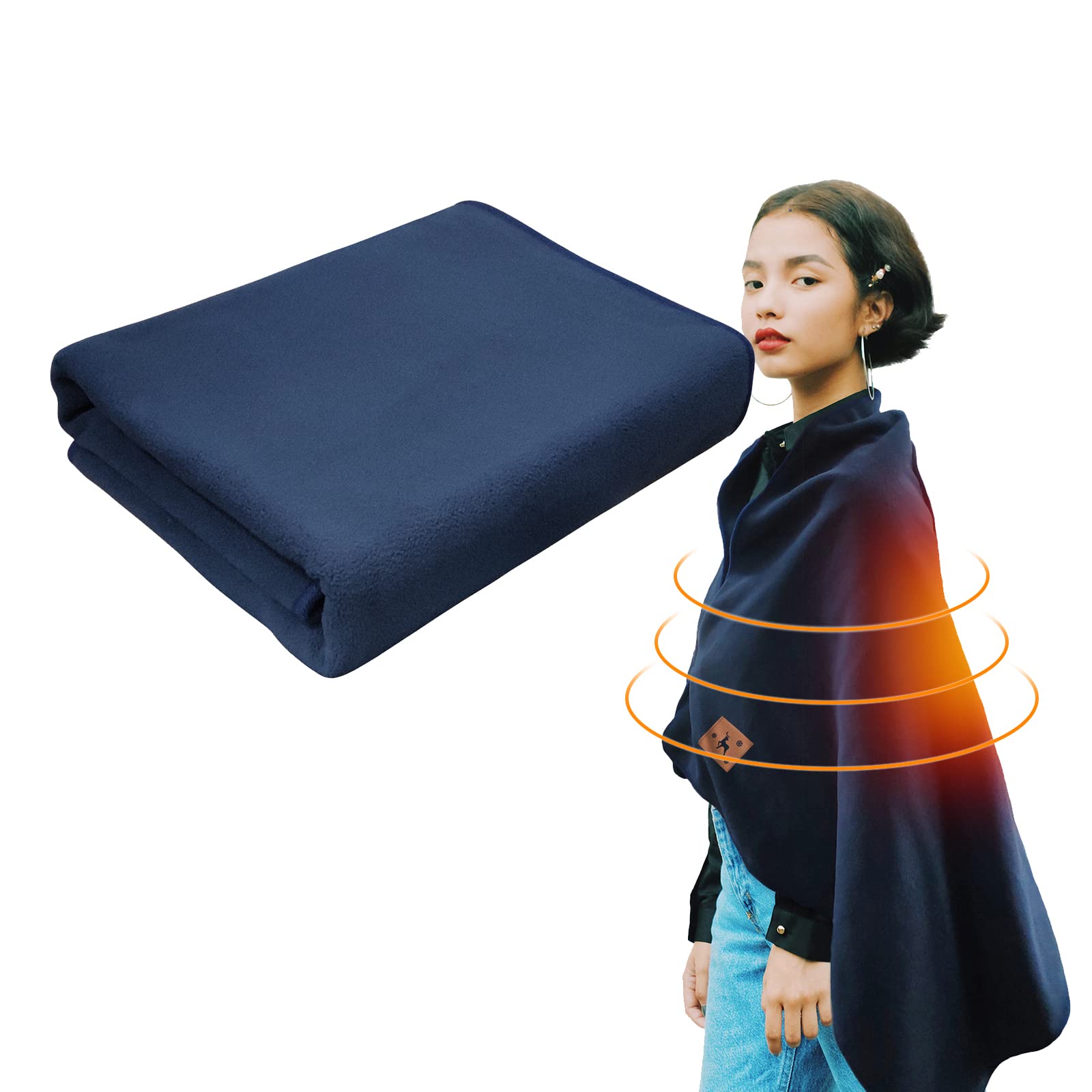 USB Electric Throw Heated Blanket, Wearable Heated Wrap for Body 5V USB Heating Pad for Shoulders Abdomen Leg Portable Blanket with 3 Temp Settings & Timer, 59in x 31.5in