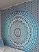 Jaipur Handloom Turquoise Blue Tapestry Ombre Tapestry Hippie Mandala Bedding Tapestry Wall Hanging Psychedelic Tapestry Dorm Decor Bohemian Tapestry, Boho Tapestries, Mandala Throw Bedspread