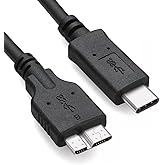 3FT External Hard Drive Cable Cord to USB C/USBC | For Seagate, WD My Passport, Toshiba Canvio, LaCie, Maxone | Compatible with iPhone 15-17, PC, Mac, Samsung, LG, Moto, Pixel