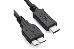 IENZA 3FT External Hard Drive Cord to USB C for Western Digital WD My Passport, Seagate, Toshiba Canvio, LaCie, etc, Compatible with iPhone 15, PC, Mac, Samsung, LG, Moto, Pixel & Other USB-C Devices