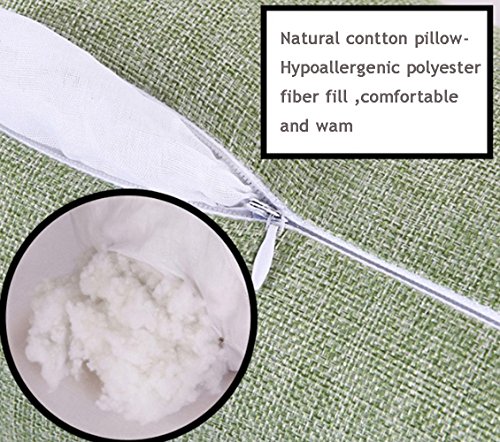 NBPillows 16x6 Inch Round Neck Pillow For Neck Backrest for Car or Office Chair Sofa, Semi-Roll Pillow With Washable Organic Cotton Cover（green） - Thumbnail 6