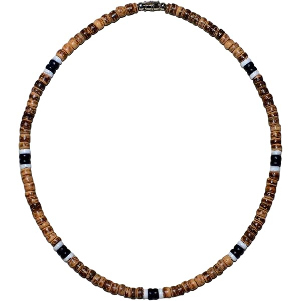 Amazon.com: Native Treasure Black Coco White Clam Heishe Puka
