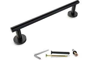SAYONEYES Matte Black Towel Bar 12 Inch – Heavy Duty Stainless Steel SUS304 Towel Holder Rack for Bathroom, Kitchen, Bedroom Wall Mounted - Single Layer Shower Towel Hanger Rod
