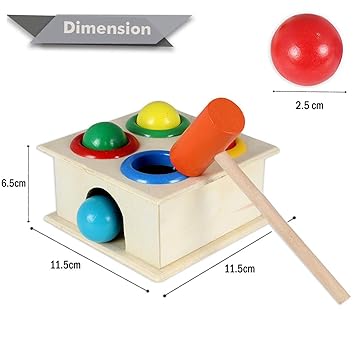 BAYBEE Wooden Hammer Case Toy For Kids (30 x 1.5 x 22 CM)