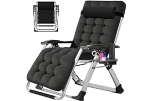 Slsy Zero Gravity Chair, Reclining Lounge Chair with Removable Cushion & Tray for Indoor and Outdoor, Patio Recliner Folding Reclining Chair