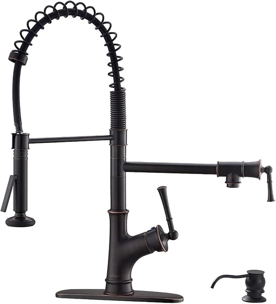 Appaso Commercial Spring Pull Down Kitchen Faucet With Sprayer And