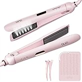 Steam Flat Iron Straightener LENA H11, Professional Salon Styling Tool with Titanium Vapor Plates, Super Straightening Effect, Adjustable Temps for All Hair Types, LED Display, Dual Voltage