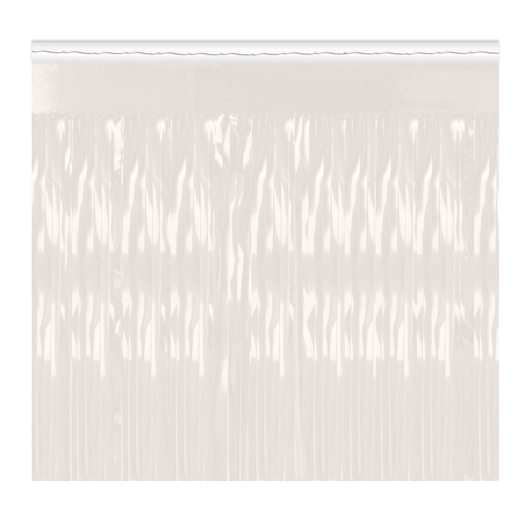 Beistle 2-Ply Flame Resistant Metallic Fringe Drape, White