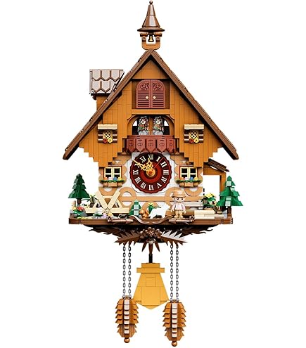 Le coucou et les daims. Réf 402Q. Engstler - Coucou horloge à quartz de la Forêt Noire - Coucous