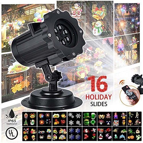 Projector Light 2017 Upgrade Version 16 Exclusive Design Slides IP65 Waterproof Garden Lamp Lighting for Christmas Halloween Holiday Party Wedding Garden Decoration