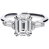 TIANYU GEMS 3.0 Carat Moissanite Engagement Ring, S925 Sterling Silver with 18K White Gold Plated, GHI Color VVS Clarity, for Wedding Anniversary Promise