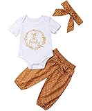 Isnt She Lovely 0-18M Infant Newborn Baby Girl Short Sleeve Bodysuit Tops Floral Pant Headband
