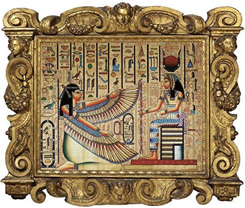 LiveArtGifts Egyptian Art by, Isis & Queen Nefertiti, Highest Resolution - Printed on Unique Materials (Velvet and thick fabric), Unfaded, unframed, Suitable for Framing (18x24in)
