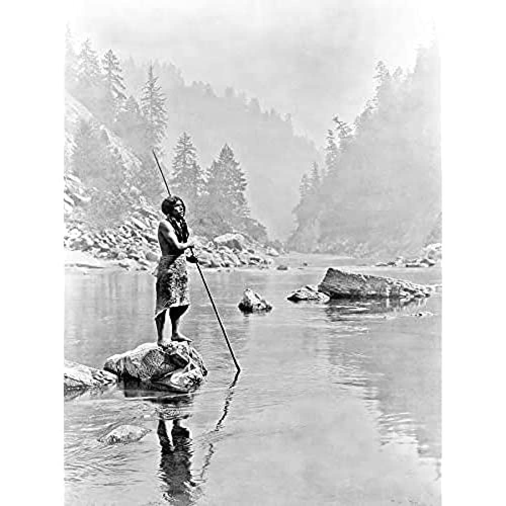 Curtis Native American Hupa Smoky Day Sugar Bowl Photo Art Print Canvas Premium Wall Decor Poster Mural