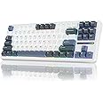 AULA F87 Wireless Mechanical Keyboard, 75% TKL Custom Hot Swappable Gaming Keyboards with PBT Keycaps, Pre-lubed Greywood Switches, RGB Backlit Creamy Keyboard, 2.4GHz/USB-C/BT5.0