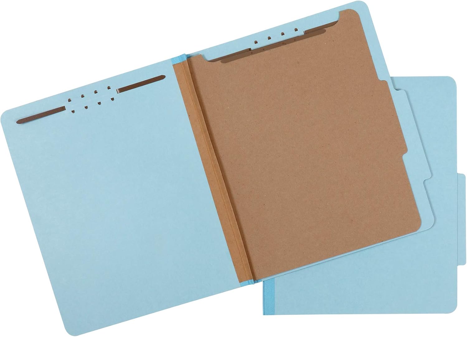  Basics Classification Folder- 100% Recycled, 1 Divider, 2" Embedded, Letter, Light Blue, 10 per Box : Office Products