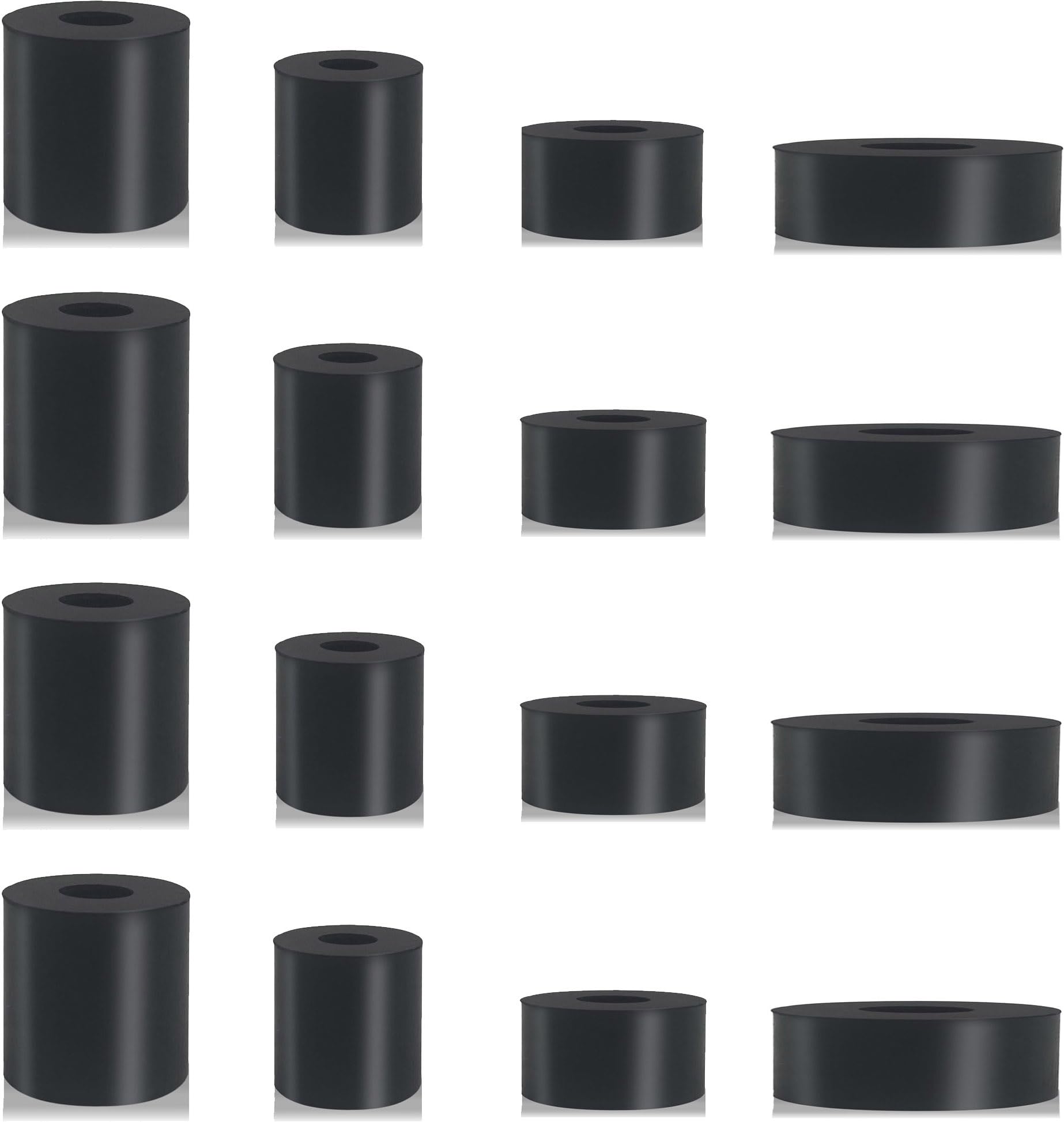 Photo 1 of 16 PCS 4 Sizes Rubber Spacers 1 Inch/ 3/4 Inch/ 1 1/2 Inch OD, Thick Rubber Bushing Washers Anti Vibration Spacer for Home and Car