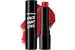 BADCOLOR Red Face Body Paint Eye Black Stick, Cream Blendable Face Painting Sticks for Sports Softball Football Baseball, Facepaint for Halloween Clown Joker Devil Cosplay Costume Parties Events