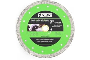 FACHLICH Porcelain Tile Saw Blade - 7" Diamond Blade 180mm Ceramic Cutting Disc for Porcelain Tiles Granite Marble Ceramic wi