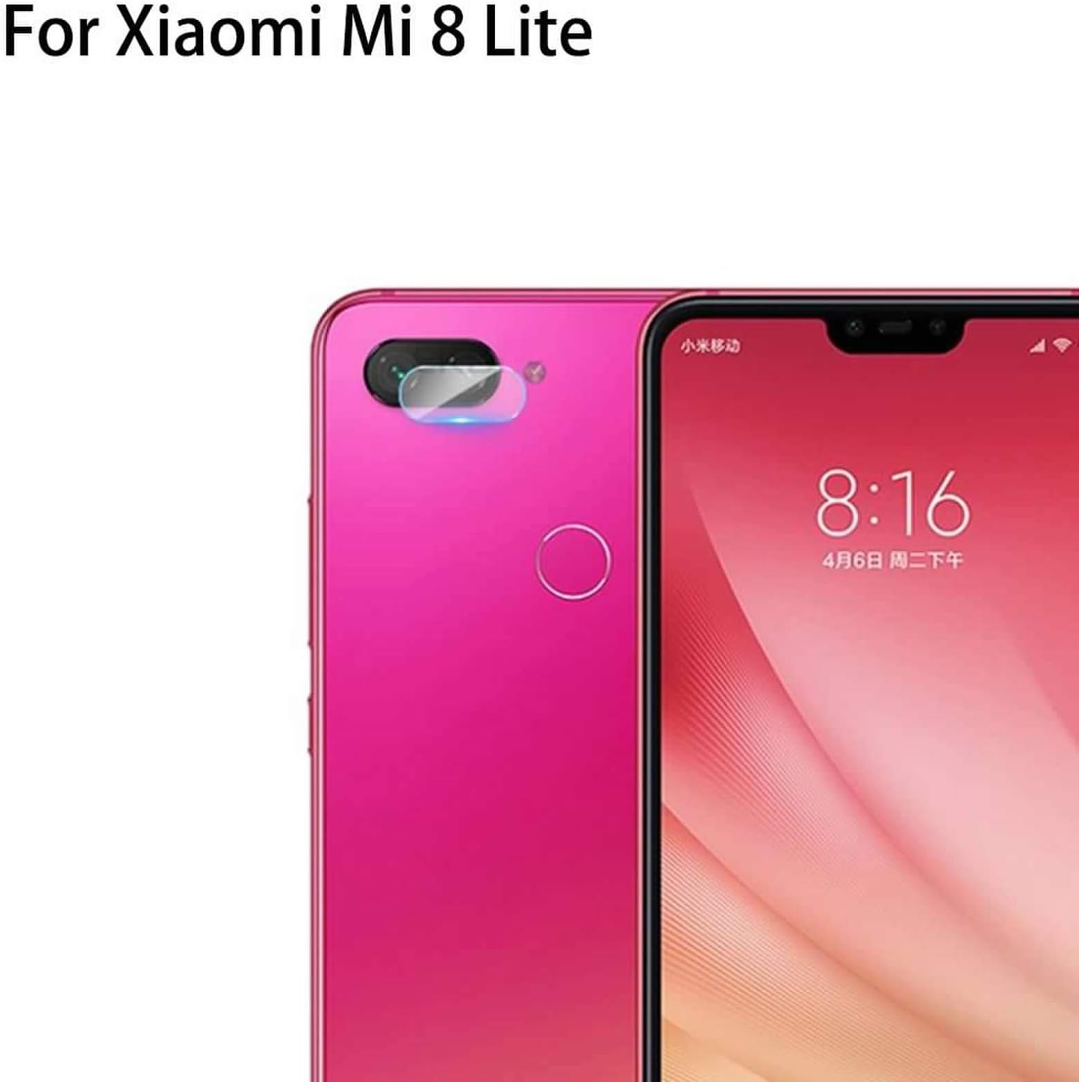 YANSHG® For Xiaomi Mi 8 Lite Back Camera Lens Tempered Glass 7.5H 2.5D Anti scratch Tempered Glass Protector Cover Guard