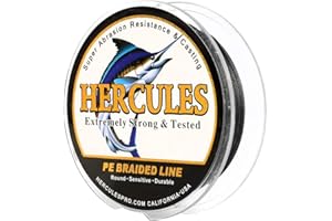 HERCULES Cost-Effective Super Cast 8 Strands Braided Fishing Line 10LB to 300LB Test for Salt-Water,109/328/547/1094 Yards(100M/300M/500M/1000M),Diam.#0.12MM-1.2MM,Hi-Grade Performance,Variety Colors