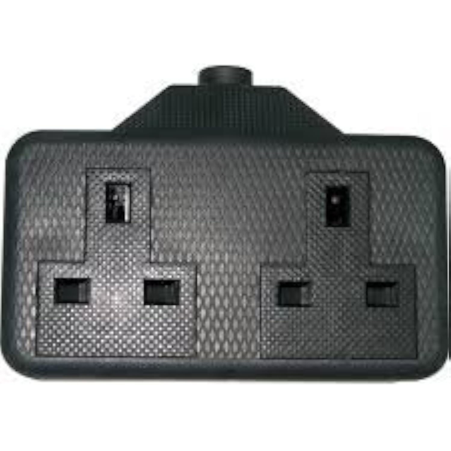 Micromark 2 Gang Rubber Extension Socket Black 13 Amp