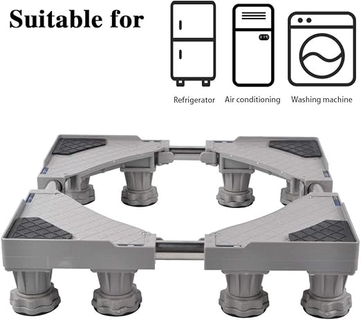 18-24 inch Multi-Functional Adjustable Movable Base for Washer Refrigerator Dryer Wall Oven Air Conditioner Range with 4 Ajustable Lifting Feet