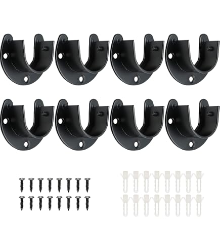 Desunia Closet Rod Support Flanges - 4 Pack Polished Chrome End Brackets With Set Screw - View #8