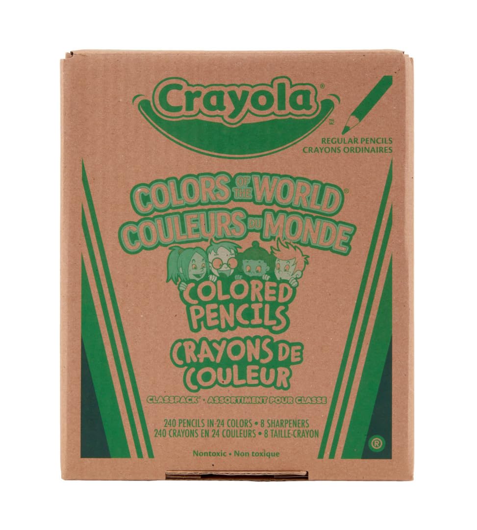 Crayola Colors of the World Skin Tone Colored Pencils Classpack (240ct), Bulk Colored Pencils for Classrooms, Teacher Supplies, Gifts