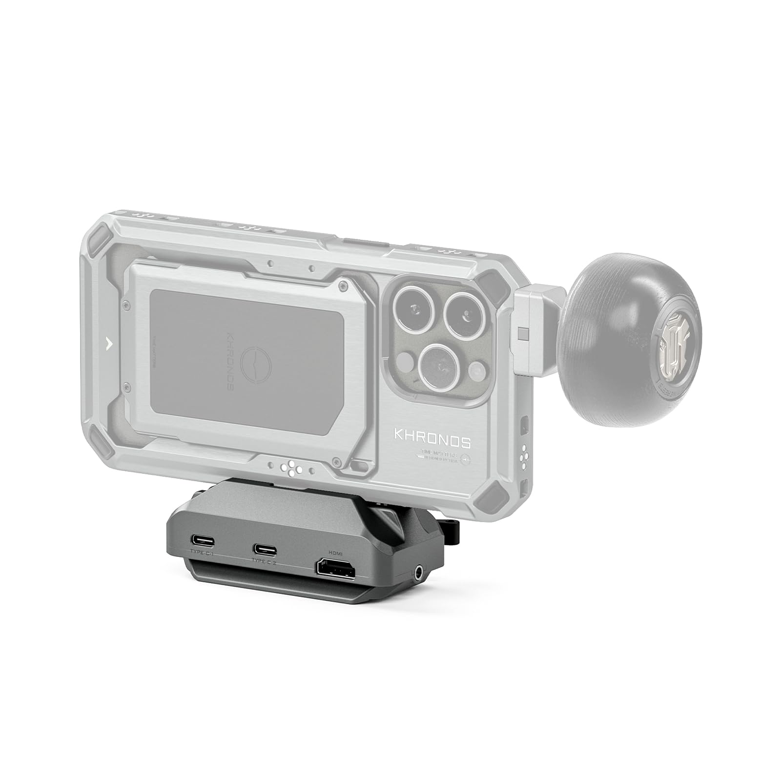 TILTA Khronos Quick Release USB-C Hub Compatible with iPhone 15 Pro/Pro Max Case - Space Gray TK-QRUH-SG