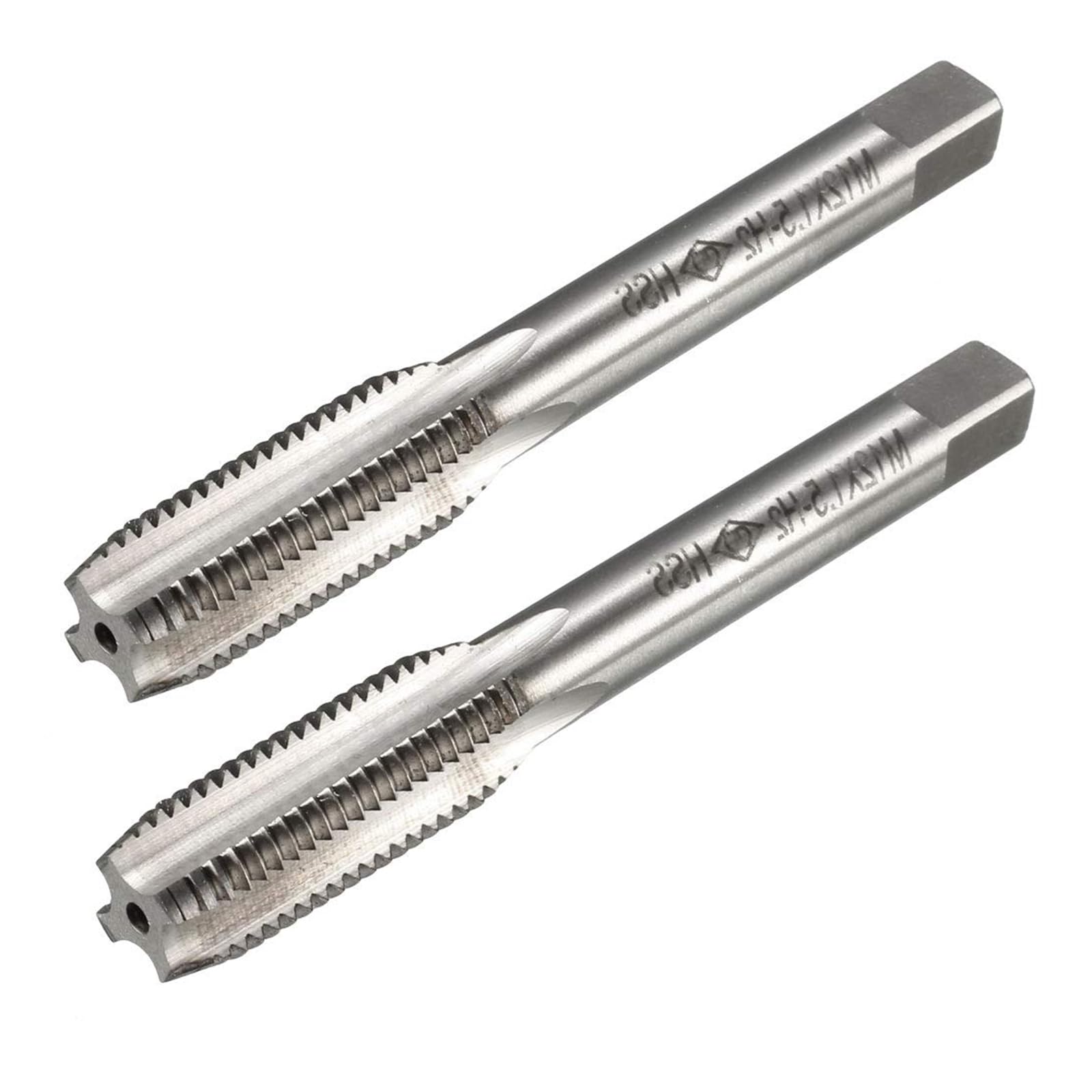MACHSWON Metric Taps, for Threading Machine and Electric Drills DIY, H2 HSS Ti-Coated, Right Hand Thread Plug Tap Threading Tapping Tool, M12 x 1.5mm, 2pcs — image 1