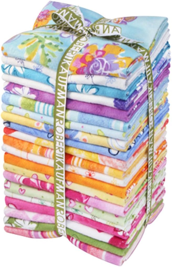 Fat Quarter flannel fabric bundle Daisy Love Robert Kaufman Amazon.co