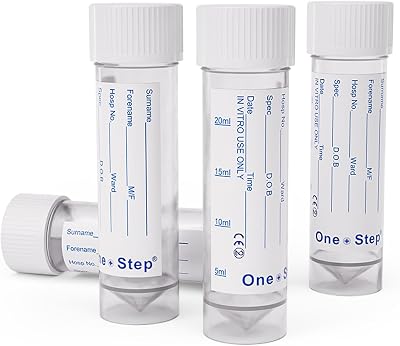 One Step 25 x 30mL Urine Sample Bottles with Lids and Labels