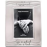Haysom Interiors Beautiful Two Tone Silver Plated Engagement 4" x 6" Picture Frame with Black Velvet | Unique and Thoughtful Gift Idea by Happy Homewares