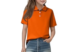 WujiJia Girls Polo Shirts Short Sleeve School Uniform 3-14 Years