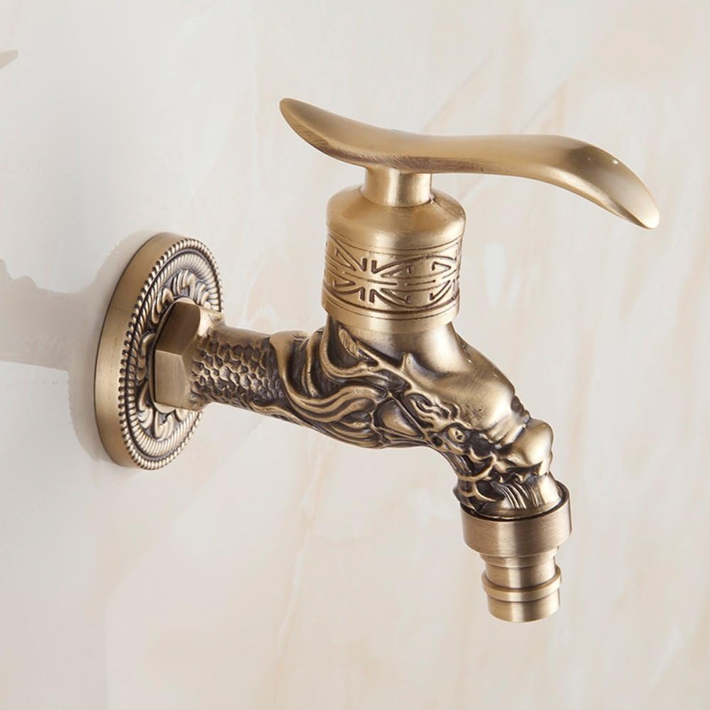Pumpink Washing Machine Brass Mixer Tap Retro Dragon Antique Bathroom Faucet