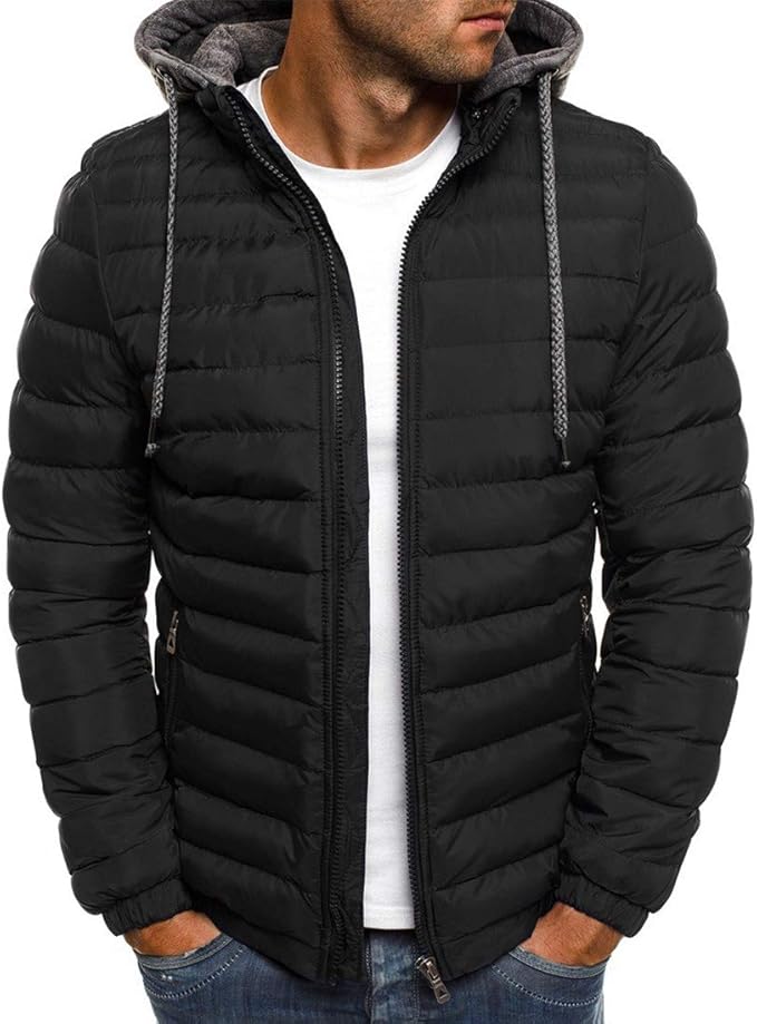 XWLY Puffer Jacke Herren Hoodie Herren Herbst Und Winter Wärme Skicamping Outdoor Sport Und