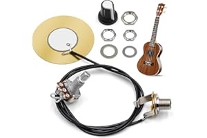 Micovay 50MM Guitar Pickup Piezo Transducer Prewired Amplifier with 6.35MM Output, Pickup Wiring Kit for Acoustic Guitars Violin Ukulele Banjo