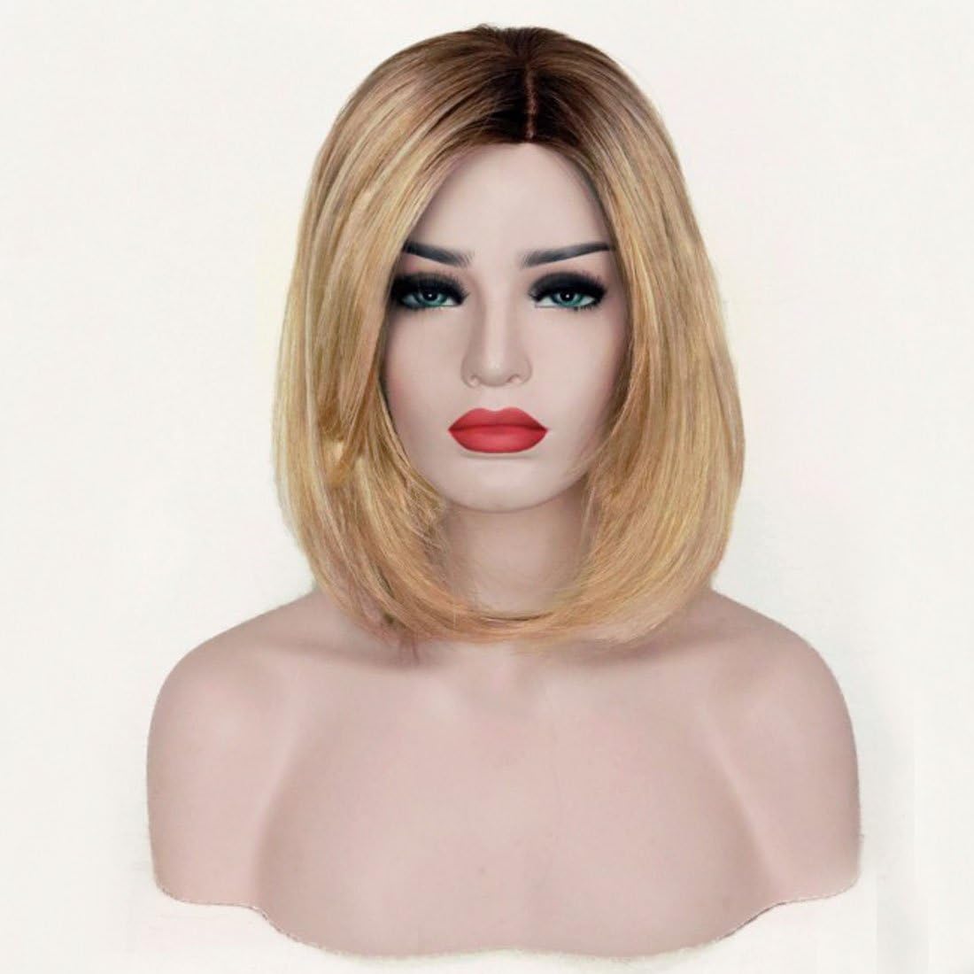 UniWigs 6"6.5" Elizabeth Synthetic Mono Hair Piece Topper, Natural Straight Blonde Color For Hair Loss, Rooted Color Natural Looking
