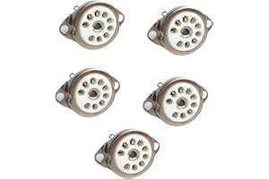5pcs B9A Ceramic 9Pin PCB Tube Socket 12AX7 12AT7 12AU7 ECC83 ECC82 E88CC 6922 6p1 6p14 6n1 6N2 GZC9-C-1/GZC9-C-1-G 9 Pin Tub