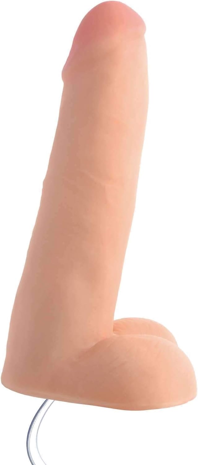 XR Brands 8-Inch Realistic Dual Density Squirting Dildo, Flesh - Image 5