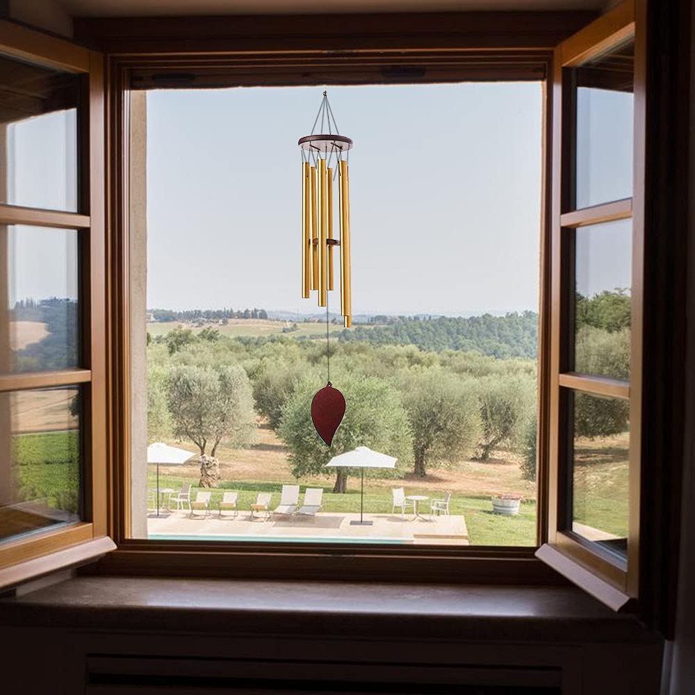 Memorial Wind Chimes Large Wooden Windchimes Vintage Musical Wind Chimes for Outdoor Garden, Porch, Patio, Backyard Ornament